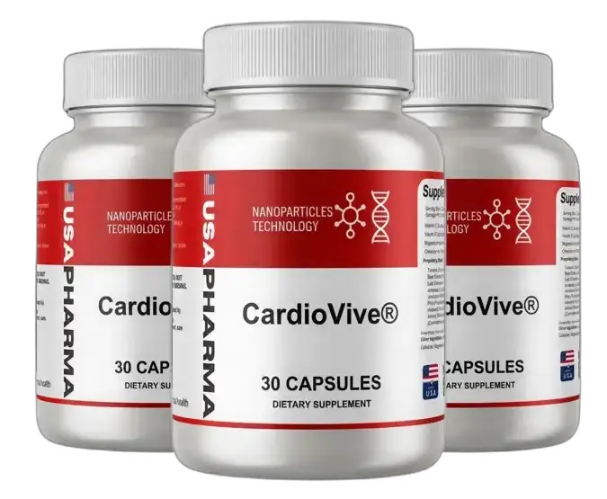 Three bottles of Cardiovive dietary supplement